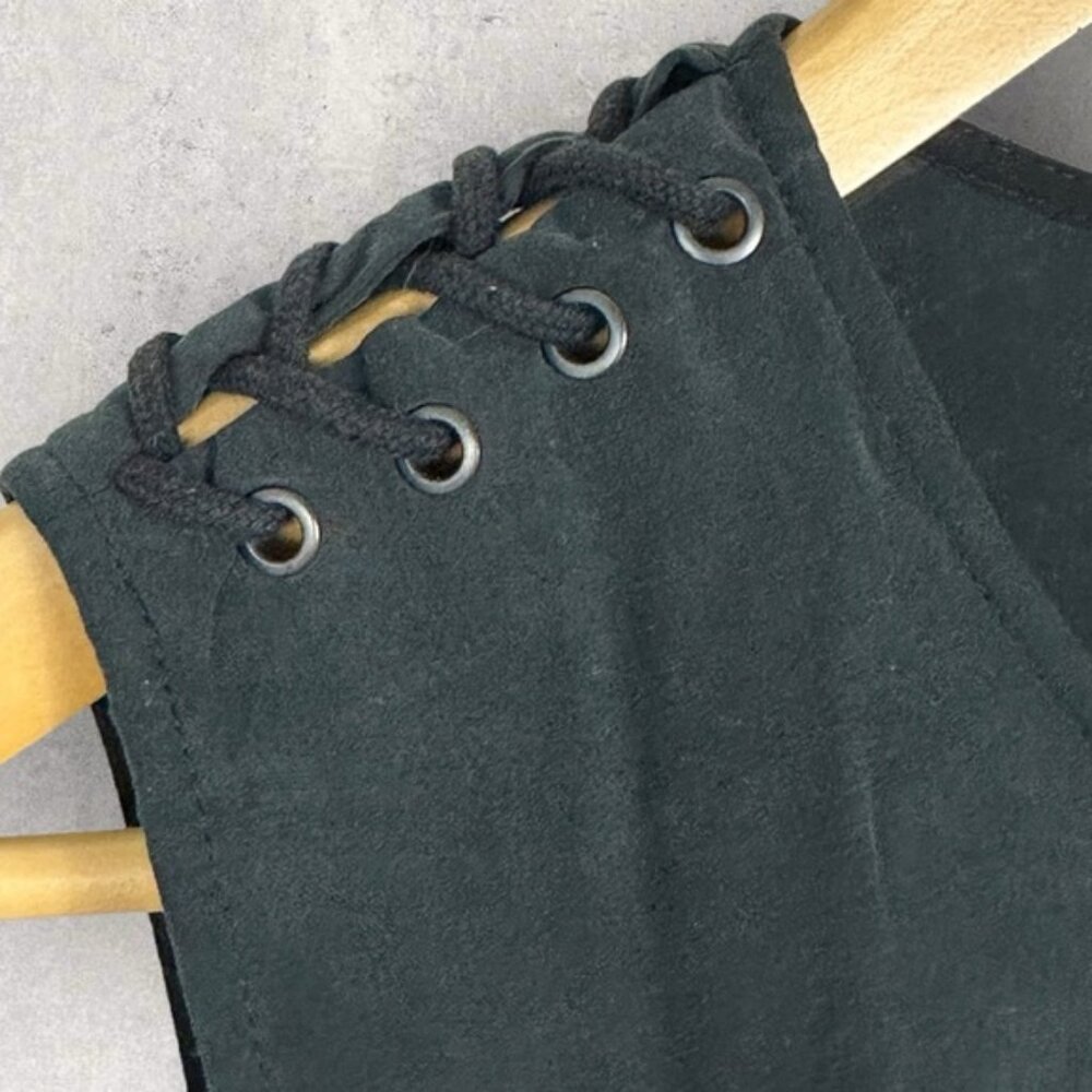 Allsaints Kaili Black Laced Dress Size 2 Shift Minimalist Split 100% Modal Mini - Picture 5 of 14